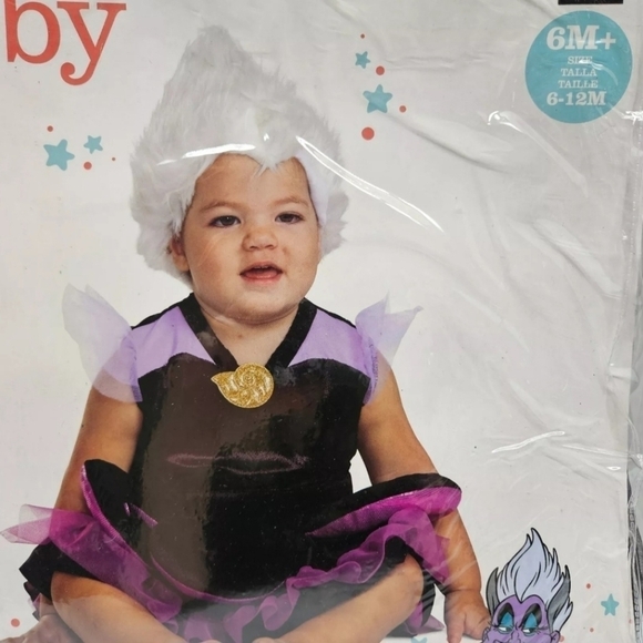 NWT Disney Costume Infant Baby Ursula The Little Mermaid 3 Piece Set 6-12M New - Picture 4 of 6